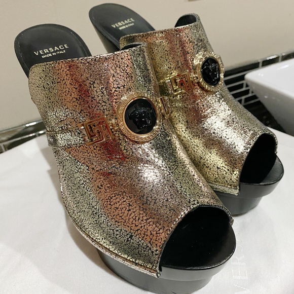Versace Shoes - Versace medusa platform sandals
